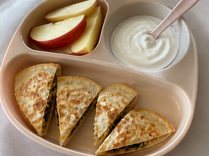 Cheesy Veggie Toddler Lunch Quesadilla