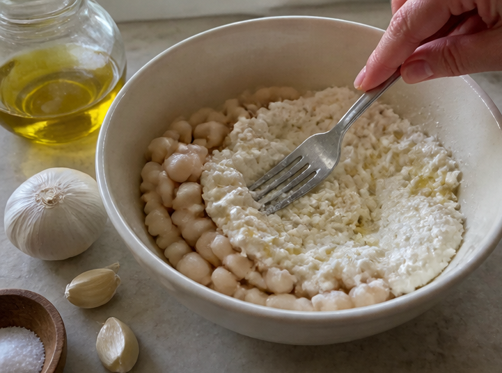 Hot Honey Ricotta White Bean Flatbread Pizza