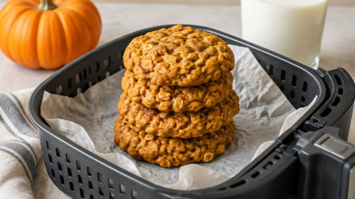 Easy 20 Minute Air Fryer Pumpkin Oatmeal Cookies