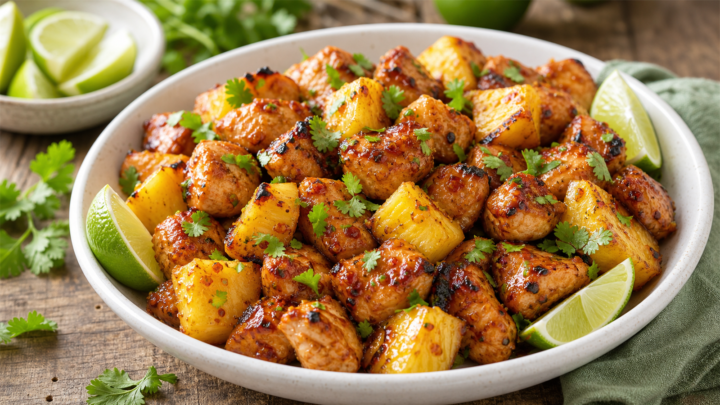 Air Fryer Chili Lime Pineapple Chicken Bites