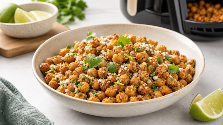 Air Fryer Elote Ranch Chickpeas