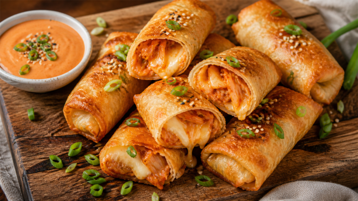 Air Fryer Kimchi Grilled Cheese Rolls