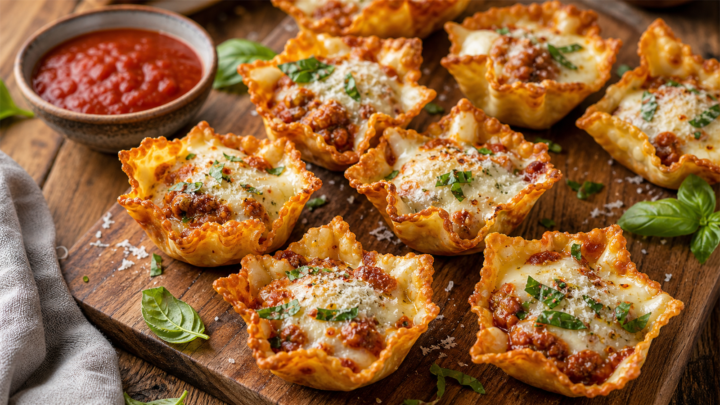 Air Fryer Lasagna Soup Ravioli Cups