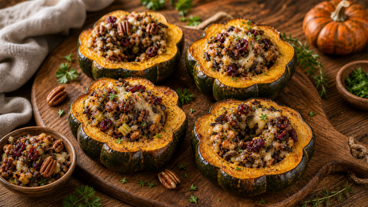 Air Fryer Stuffed Acorn Squash Rings