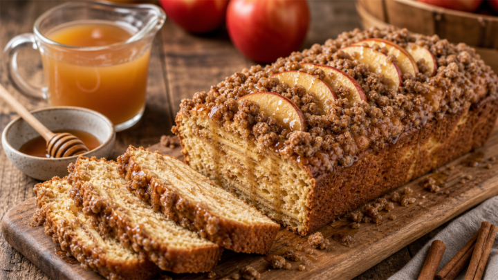 Apple Cider Pancake Loaf with Crumb Topping