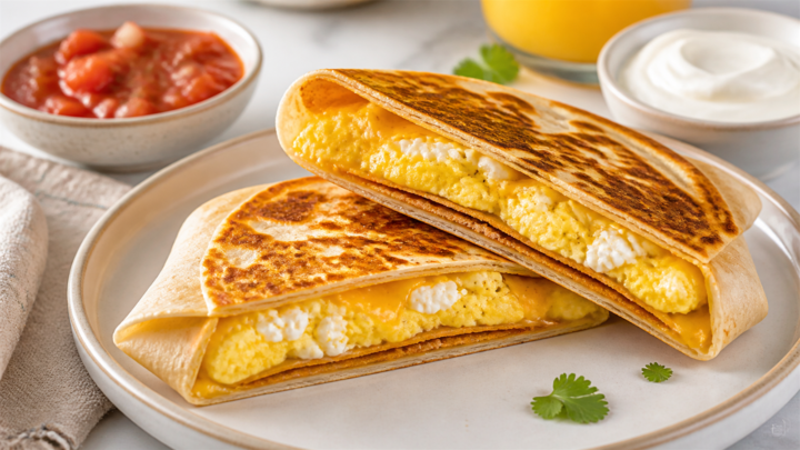 Breakfast Crunchwraps with Cottage Cheese Scramble