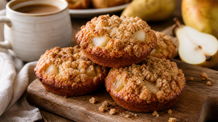 Brown Butter Pear Crumble Muffin Tops