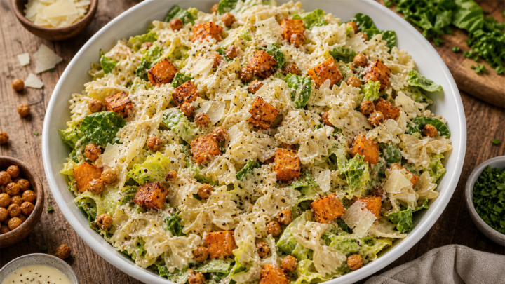 Butternut Squash Caesar Pasta Salad