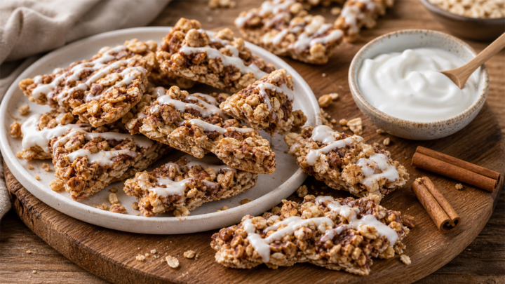 Cinnamon Roll Granola Breakfast Bark
