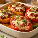 Cottage Cheese Pizza Stuffed Peppers
