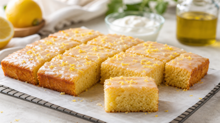 Lemon Olive Oil Yogurt Snack Cake