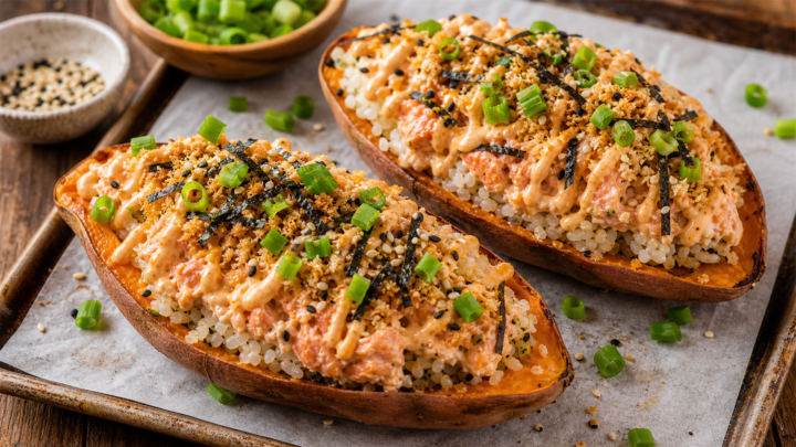 Sweet Potato Sushi Bake Boats